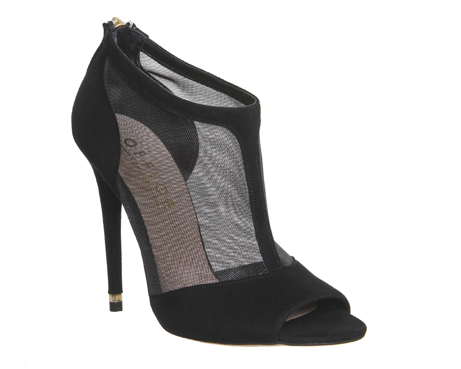 mesh peep toe shoe boots