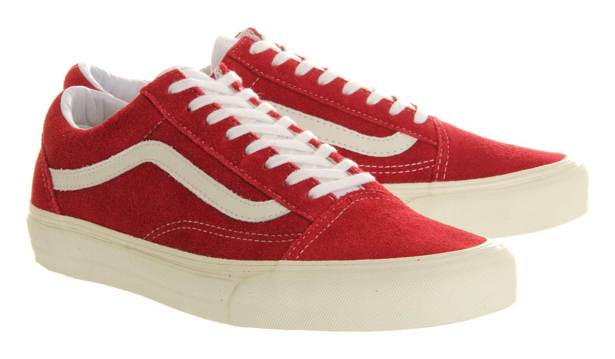 vans old skool vintage rio red