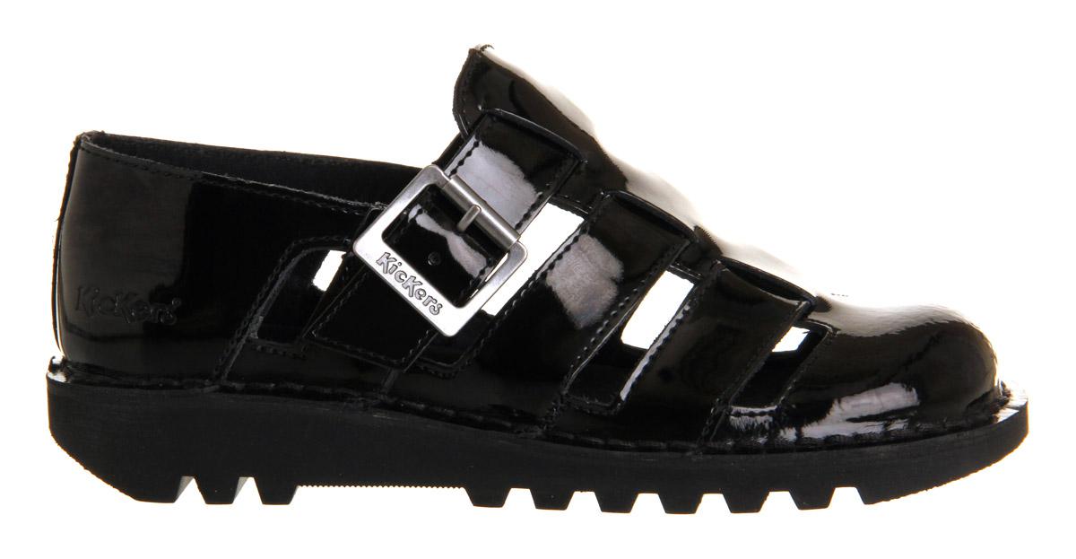 Kickers Leather Kick Low Weave in Black - Lyst