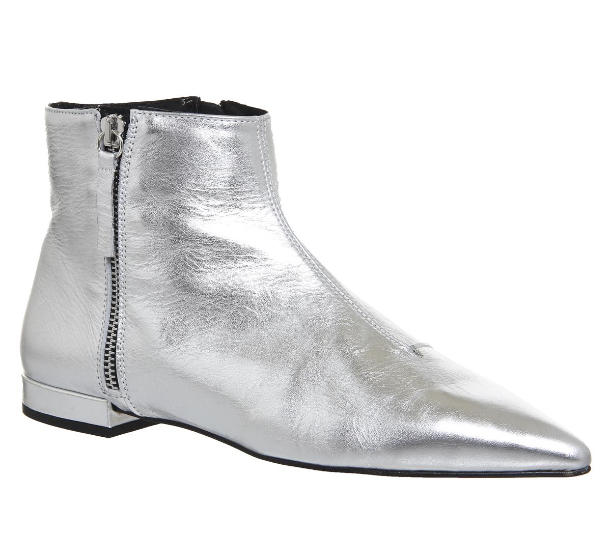 metallic flat boots