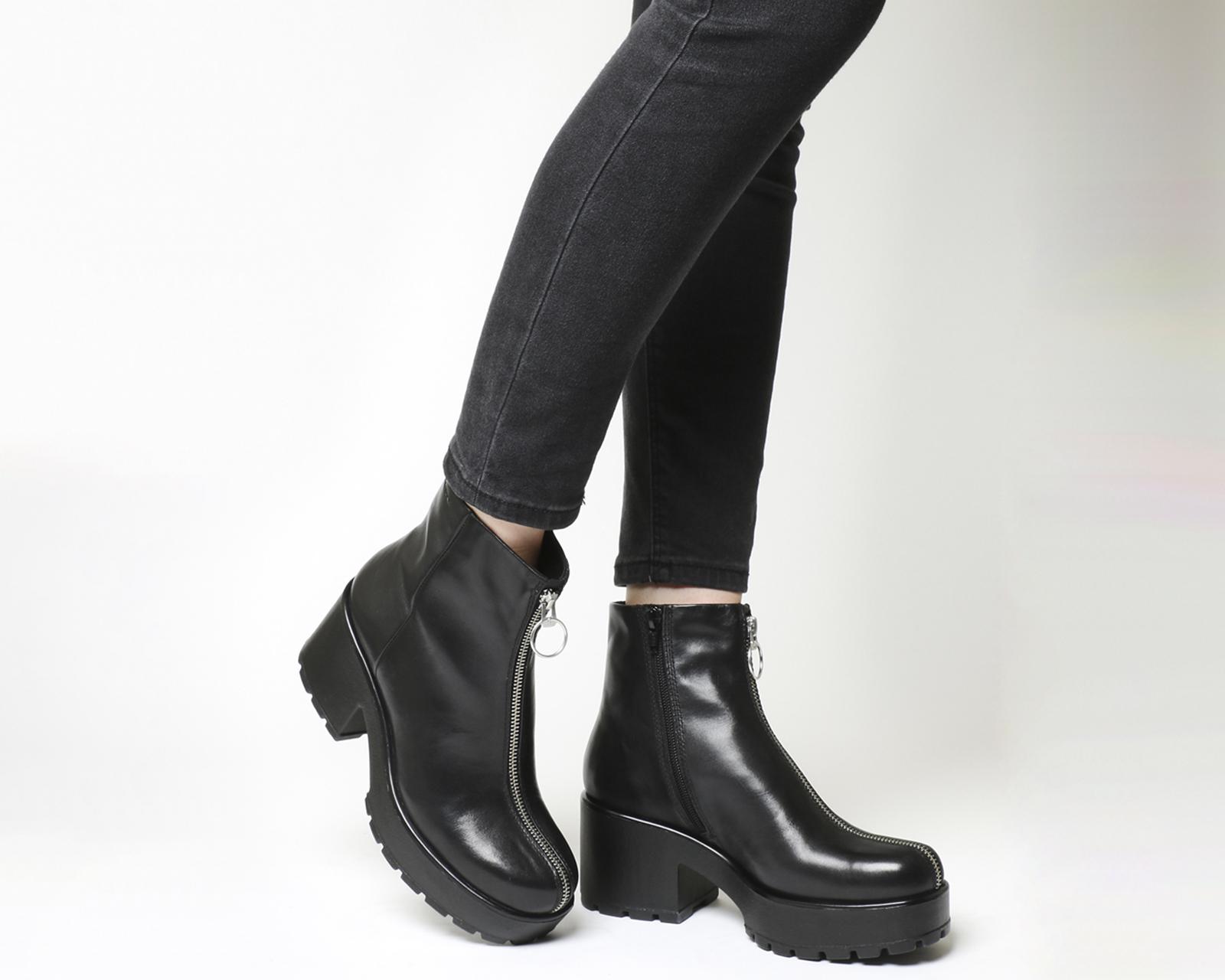 Outlook Samme malm Vagabond Leather Dioon Front Zip Boots in Black - Lyst