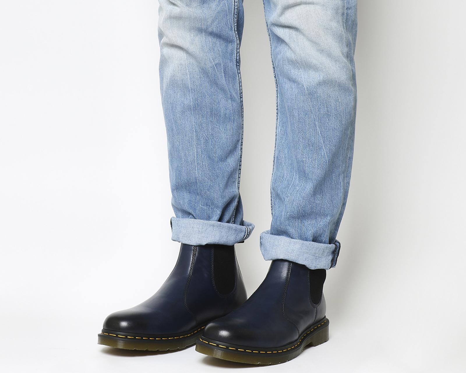 Dr. Martens Leather 2976 Chelsea Boots in Navy (Blue) - Lyst