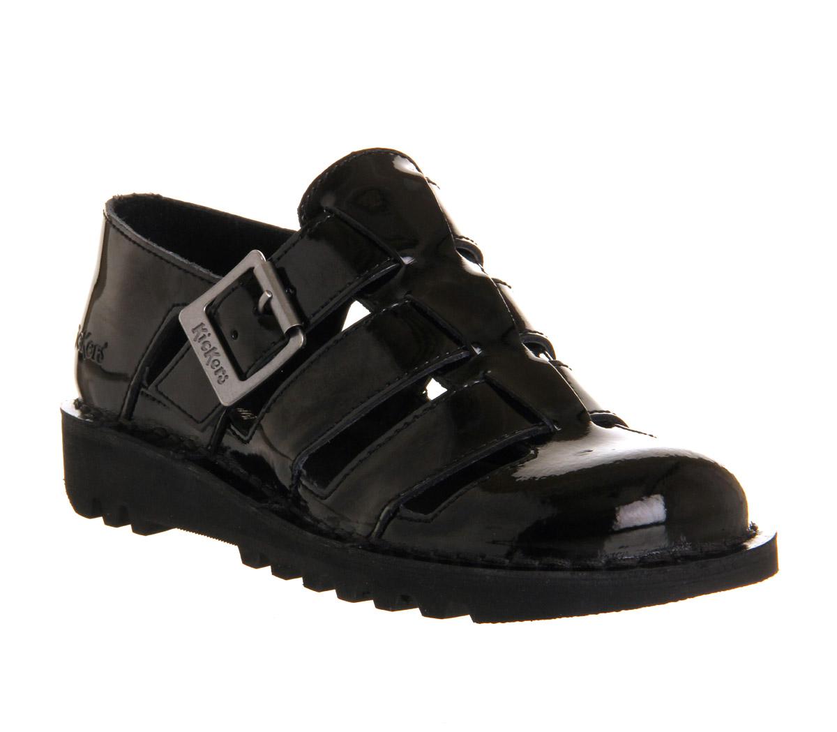 Kickers Leather Kick Low Weave in Black - Lyst