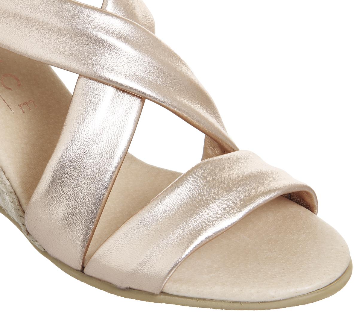 office maiden cross strap wedge