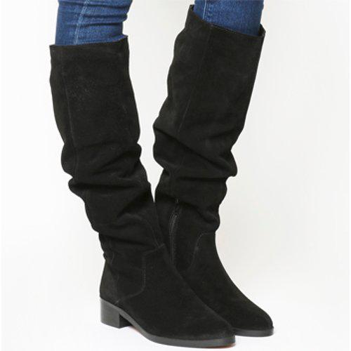 Office Kove- Flat Slouch Suede Boot in Black - Lyst