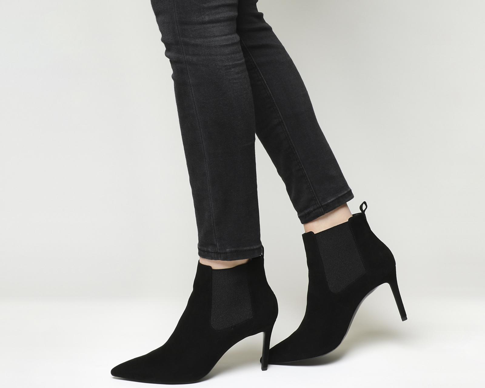 office ladies black ankle boots