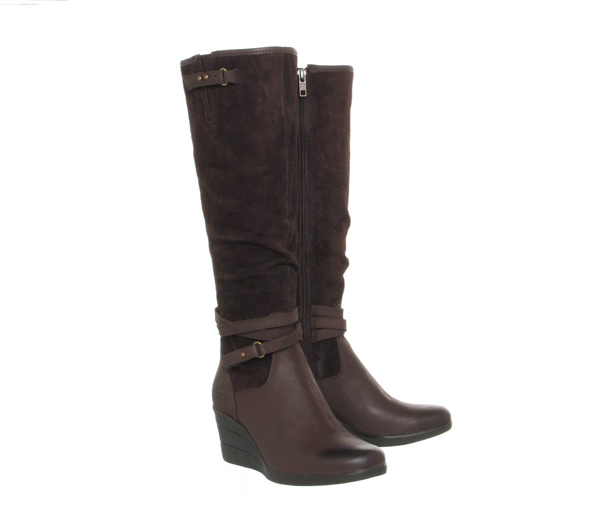 UGG Lesley Wedge Knee Boot in Brown | Lyst