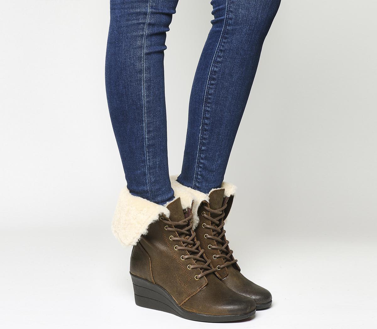 ugg shearling wedge boots