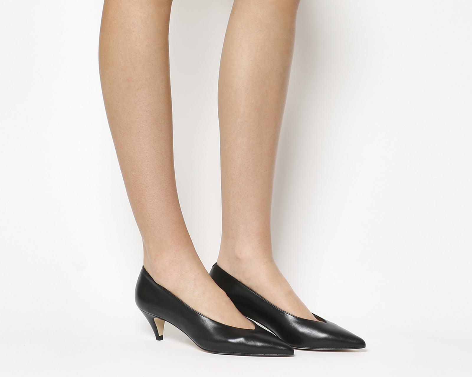 Office Leather Madam High Cut Kitten Heels in Black - Lyst