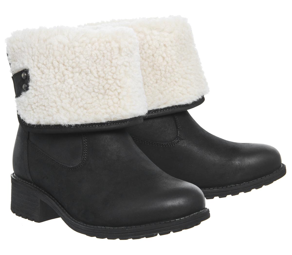 UGG Leather Aldon Fold Down Boots in Black Lyst