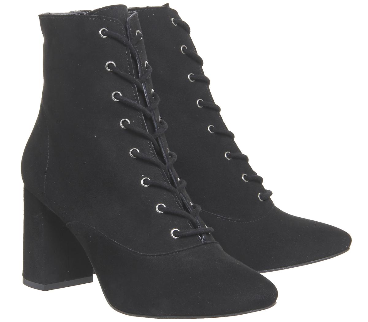 office aromatic block heel boots