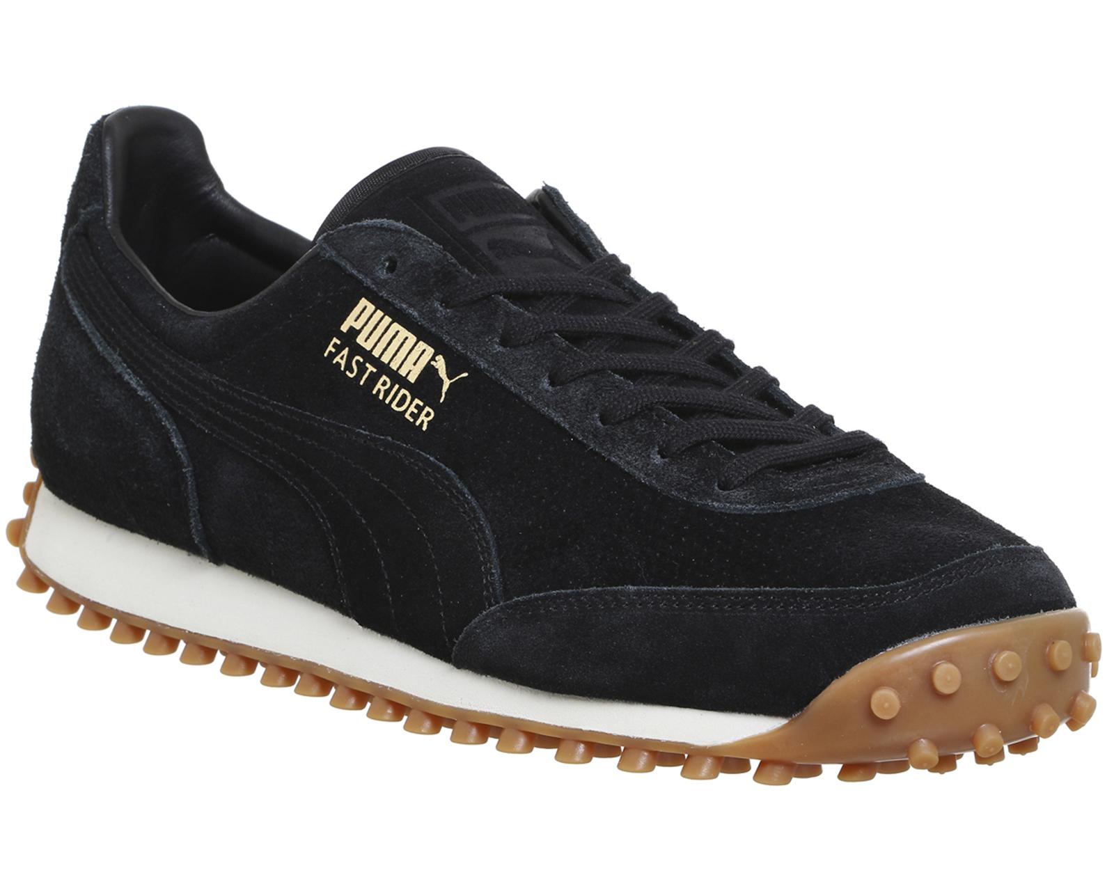 PUMA Suede Fast Rider Trainers in Black for Men - Lyst
