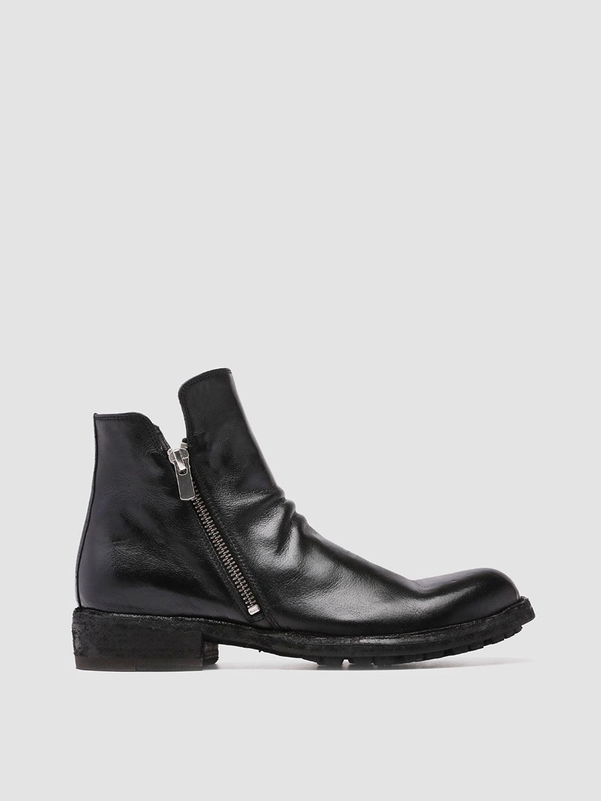 Officine Creative Legrand 200 Nero - Zipped Leather Booties in Black | Lyst