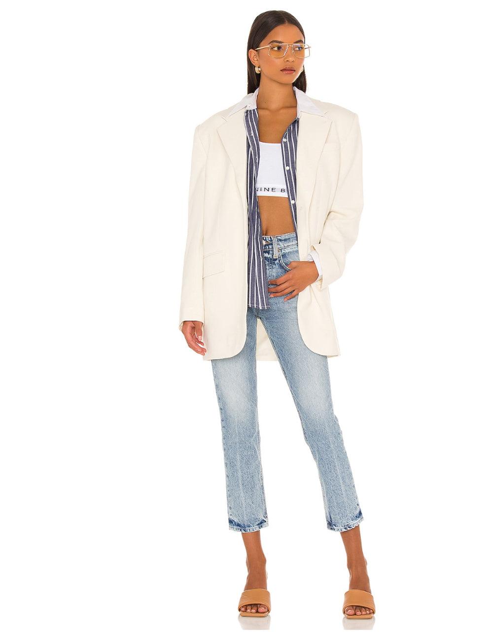 GRLFRND Cotton Karolina Jean in Blue | Lyst