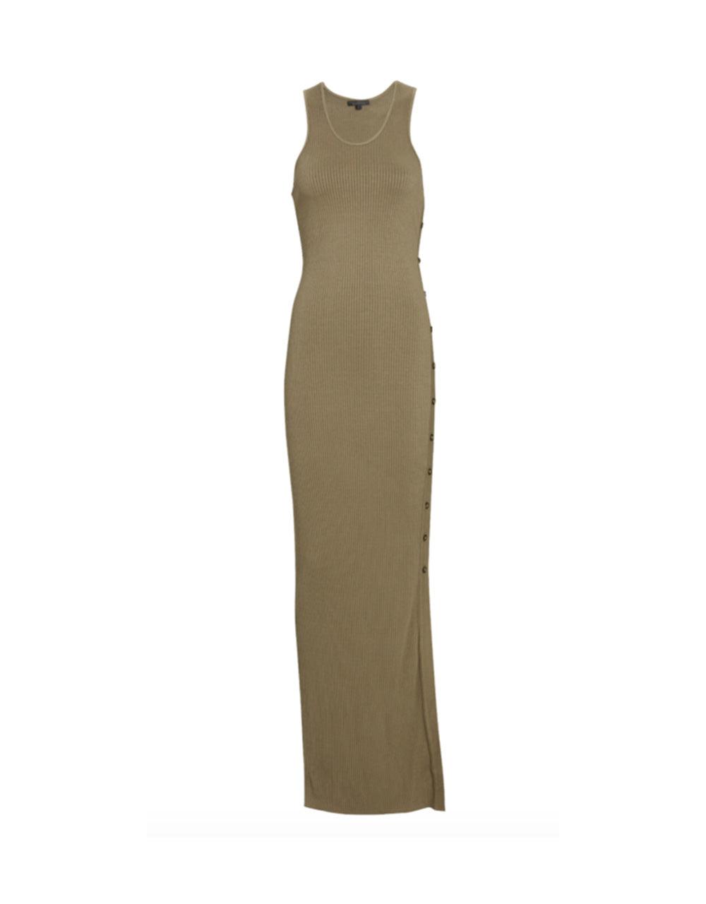 Synthetic Rib Knit Tank Maxi Dress 