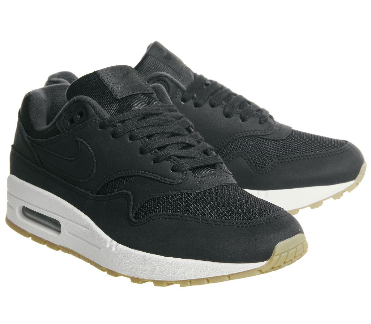 nike air max 1 trainers black gum f