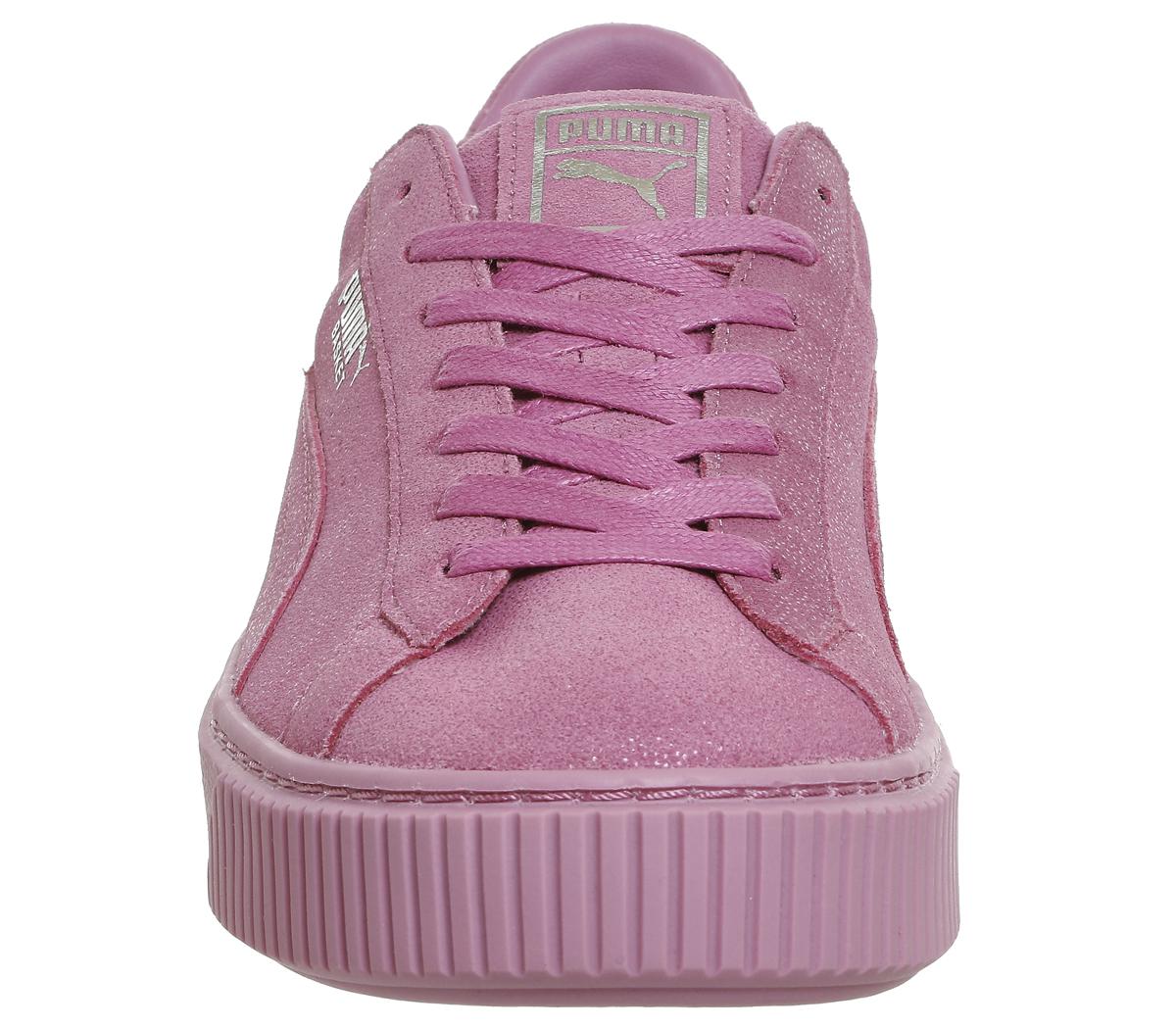 pink suede platforms