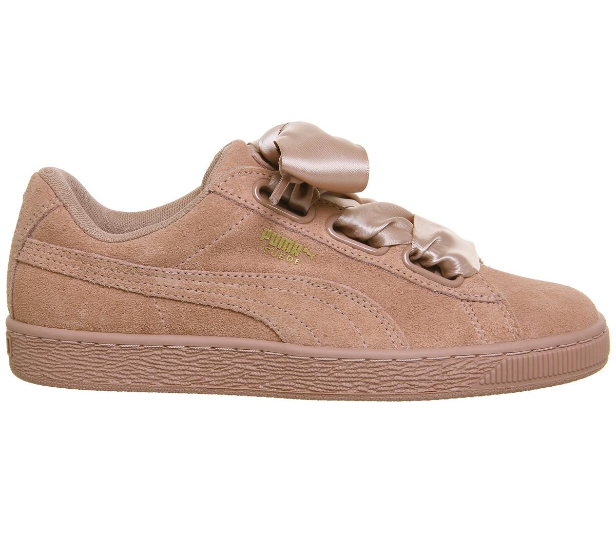 puma suede heart beige