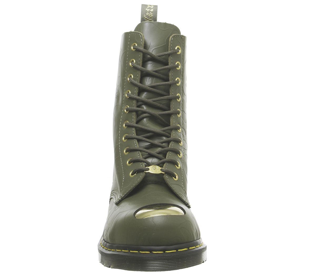 Dr. Martens Leather Bape X Dr.martens Abc 10 Hole Steel Toe Cap Boot in Green for Men Lyst