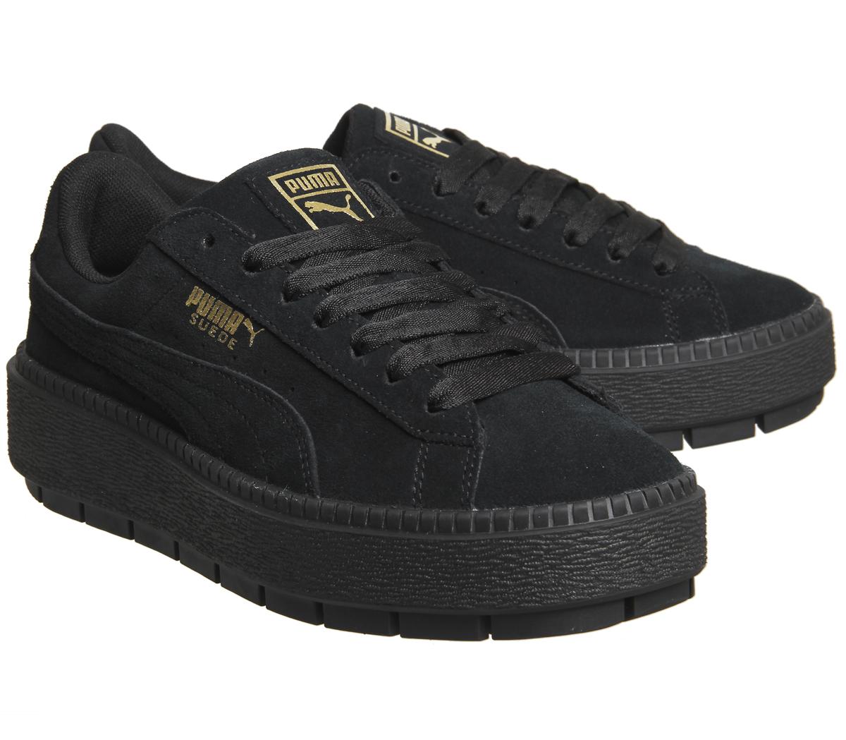 puma platform trace trainers black
