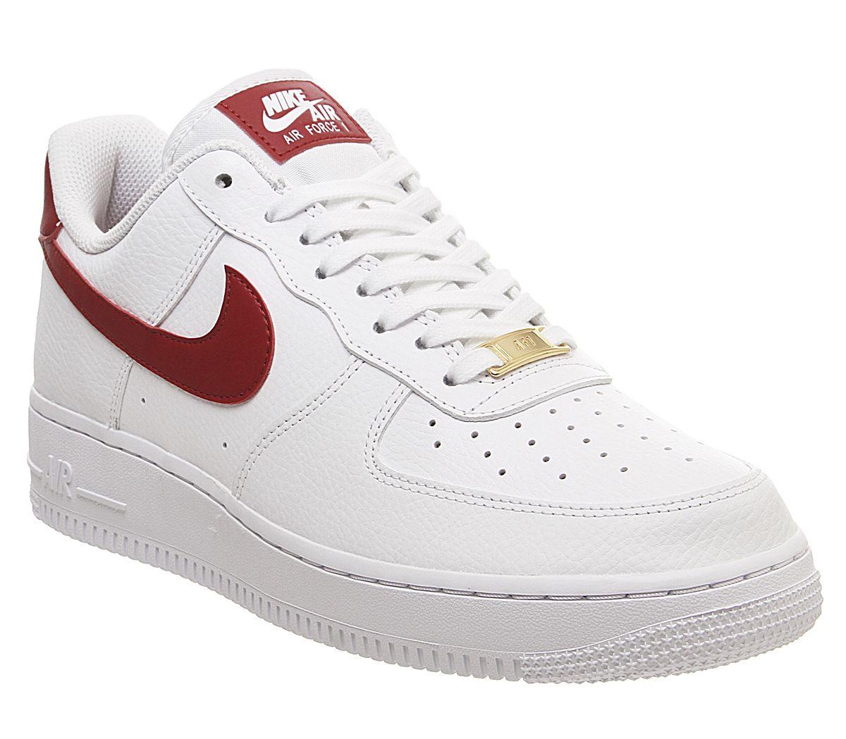 nike white & gold air force 1 07 trainers