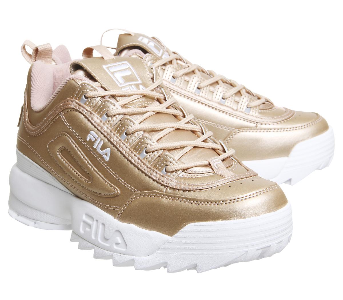 rose gold fila trainers