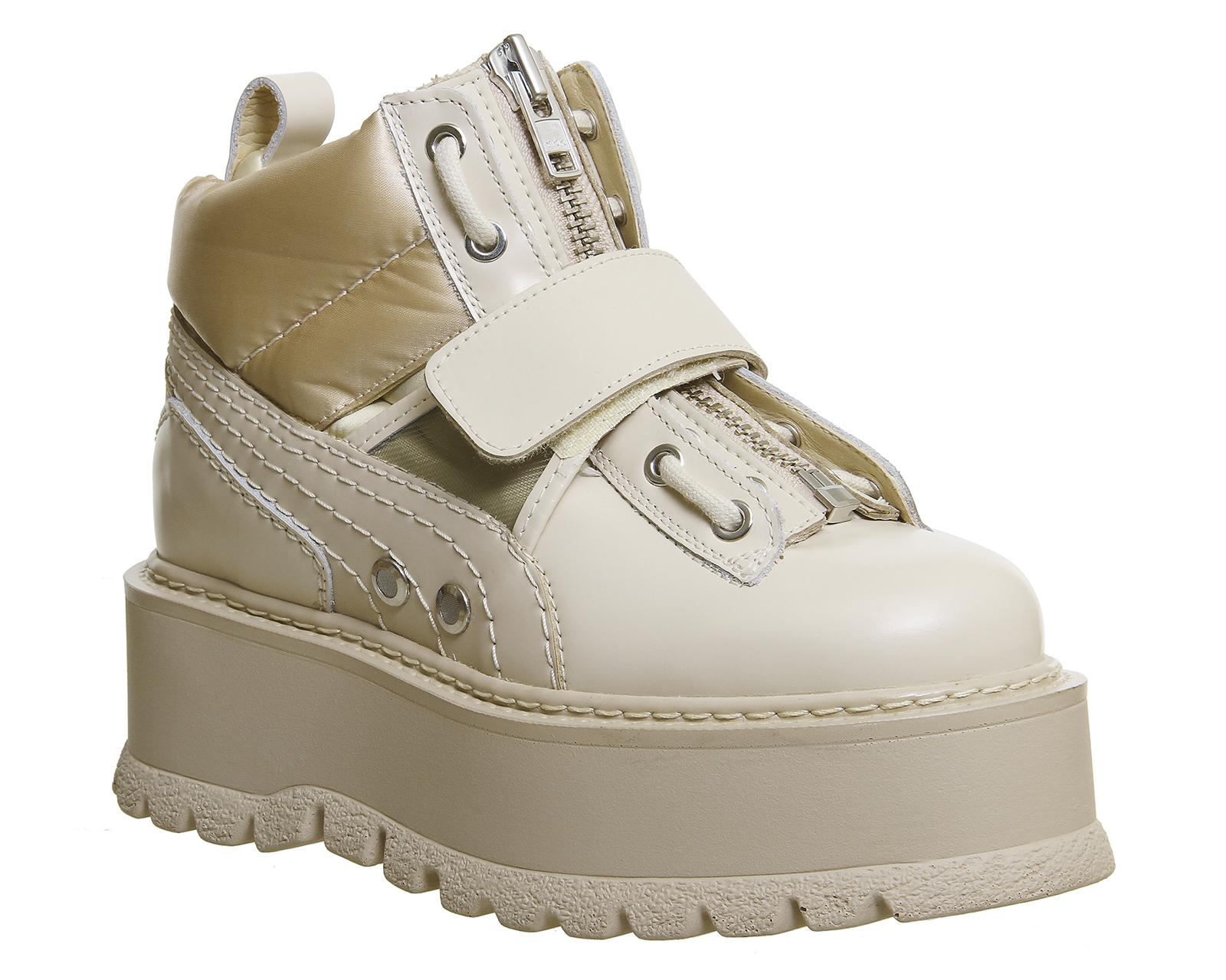 PUMA Satin Fenty Sneaker Boots in Nude 