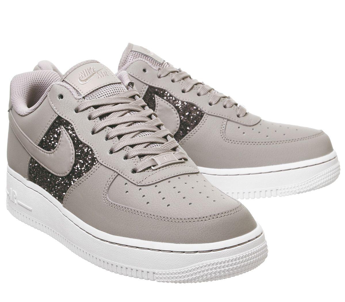 grey sparkly air force 1