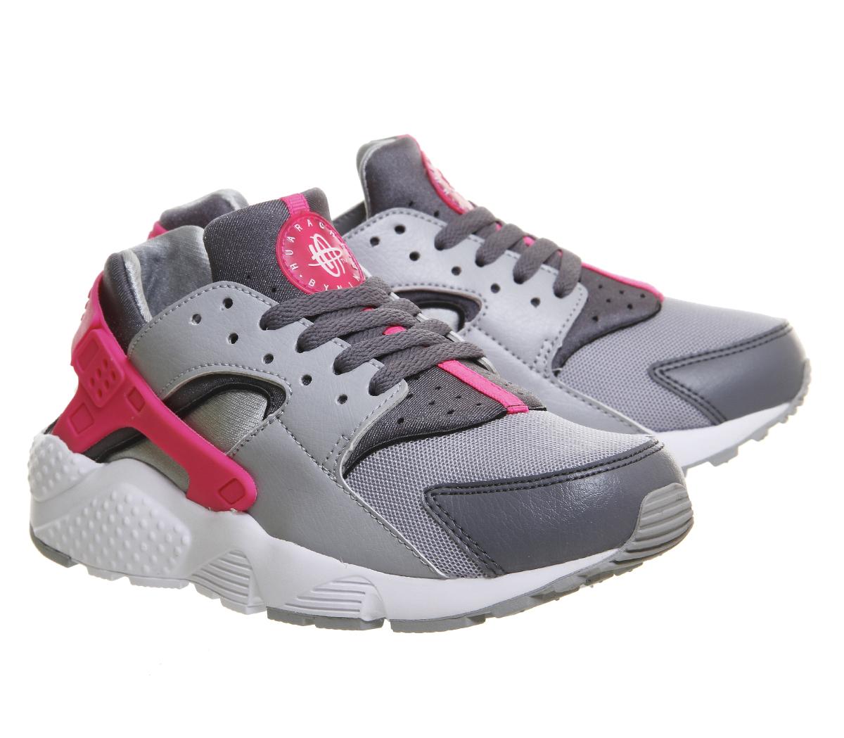 pink and gray huaraches