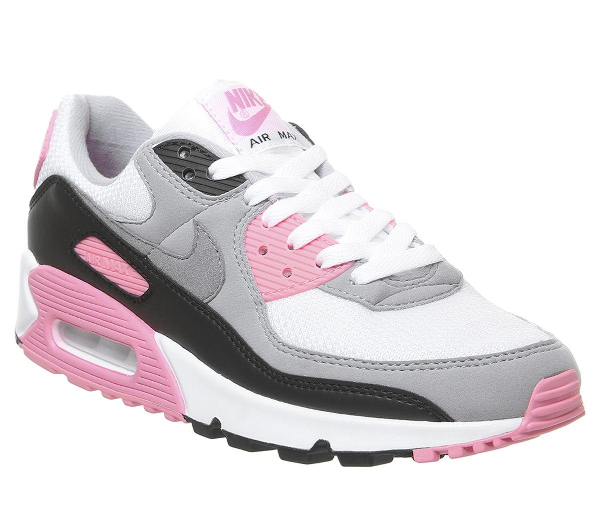 Nike Leather Air Max 90 Trainers in White Grey Rose (Gray) - Lyst