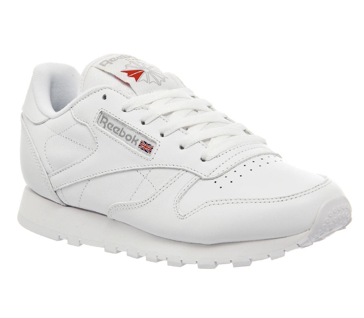 reebok classic white leather trainers