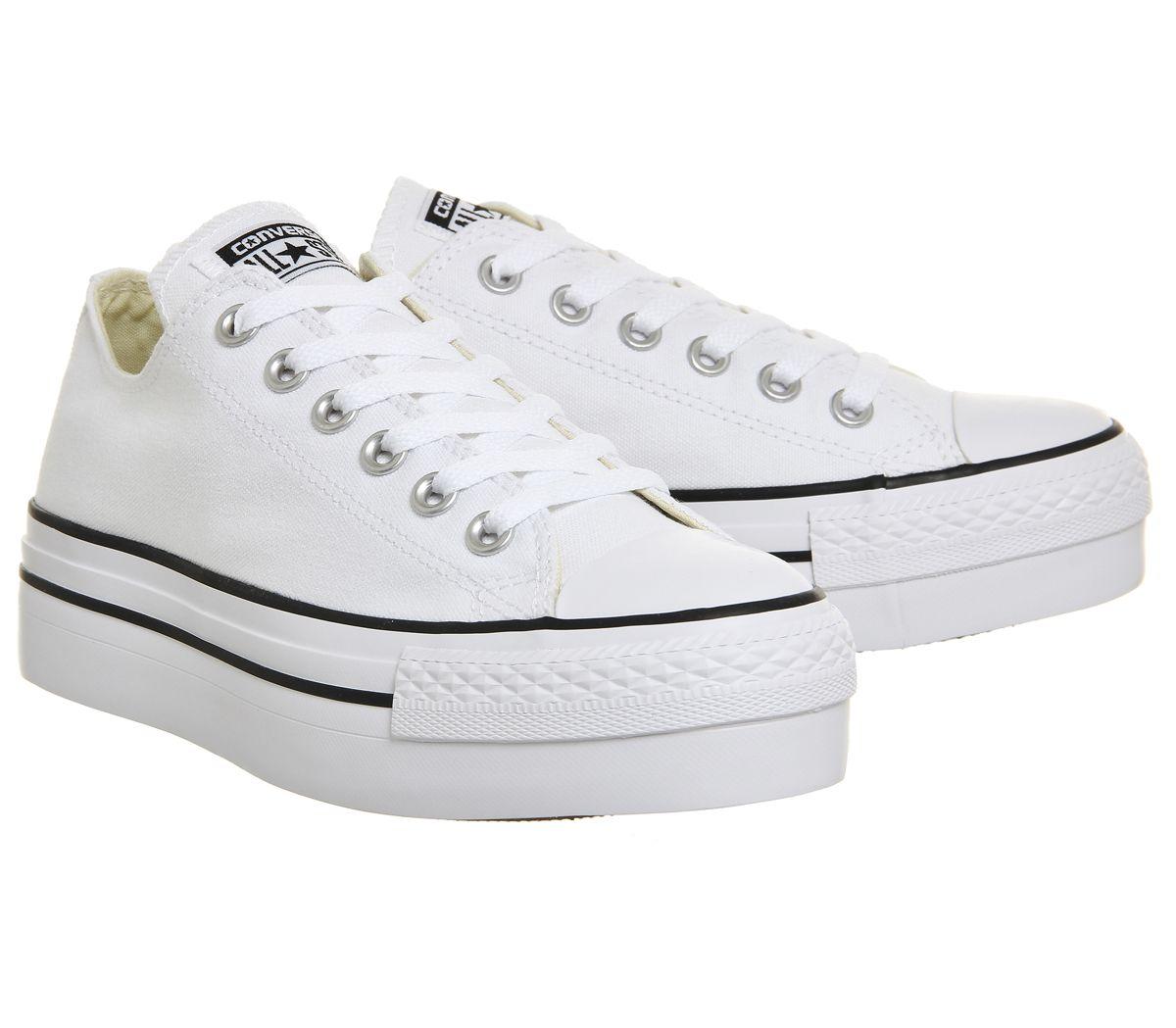 Converse Canvas Chuck Taylor All Star Lift Platform Trainers in White ...