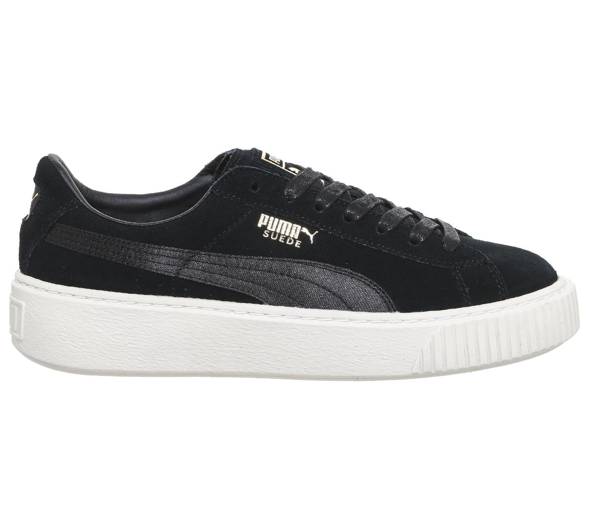 black platform puma trainers