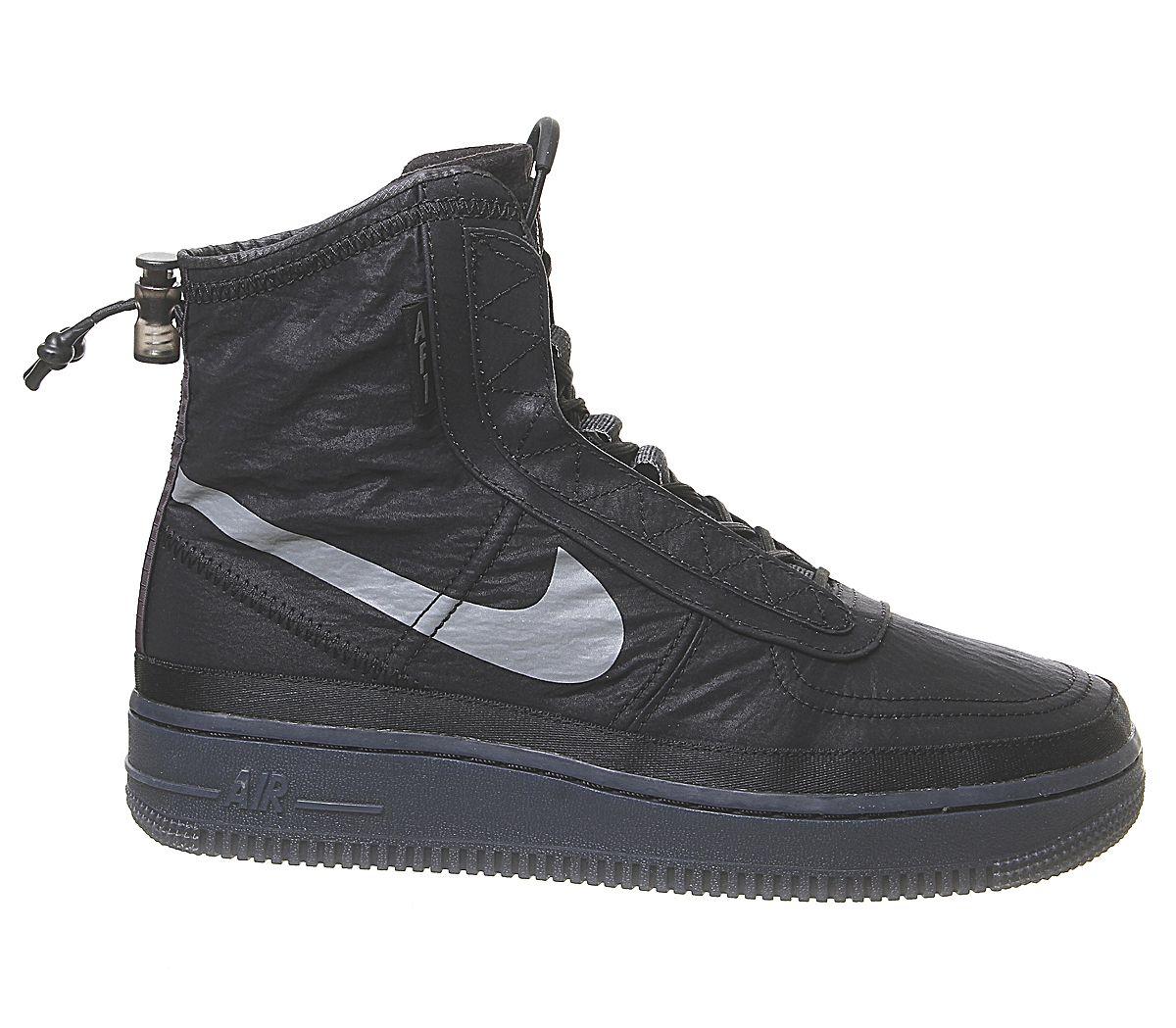 nike air force 1 shell black