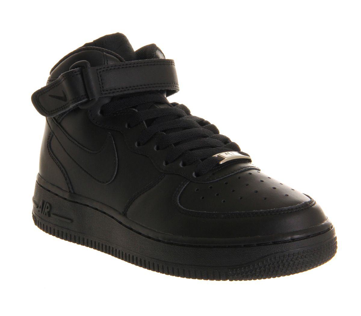 Nike Air Force Mid '07 Leather High-Top Sneakers in Black - Lyst