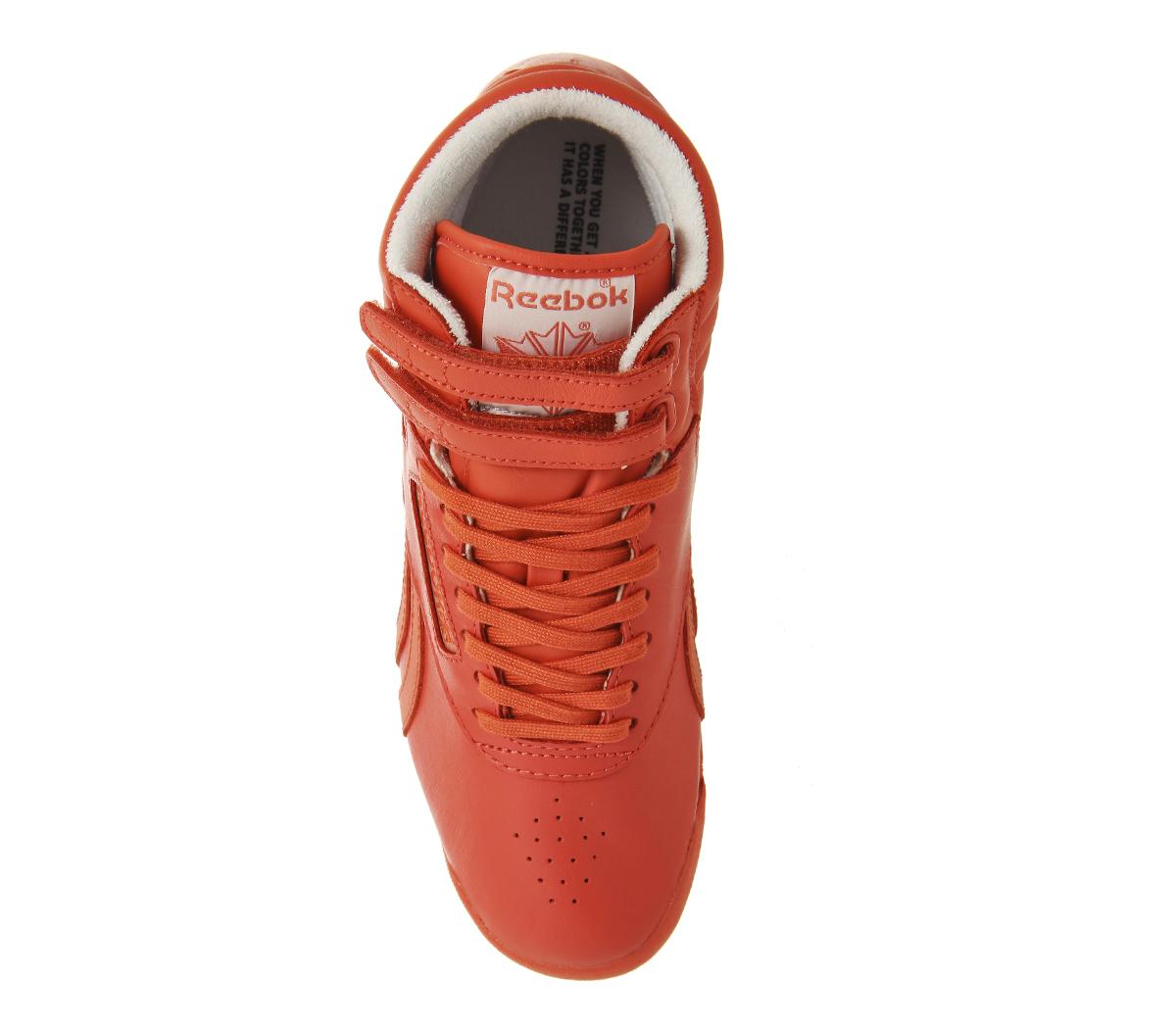 reebok freestyle hi energy red white