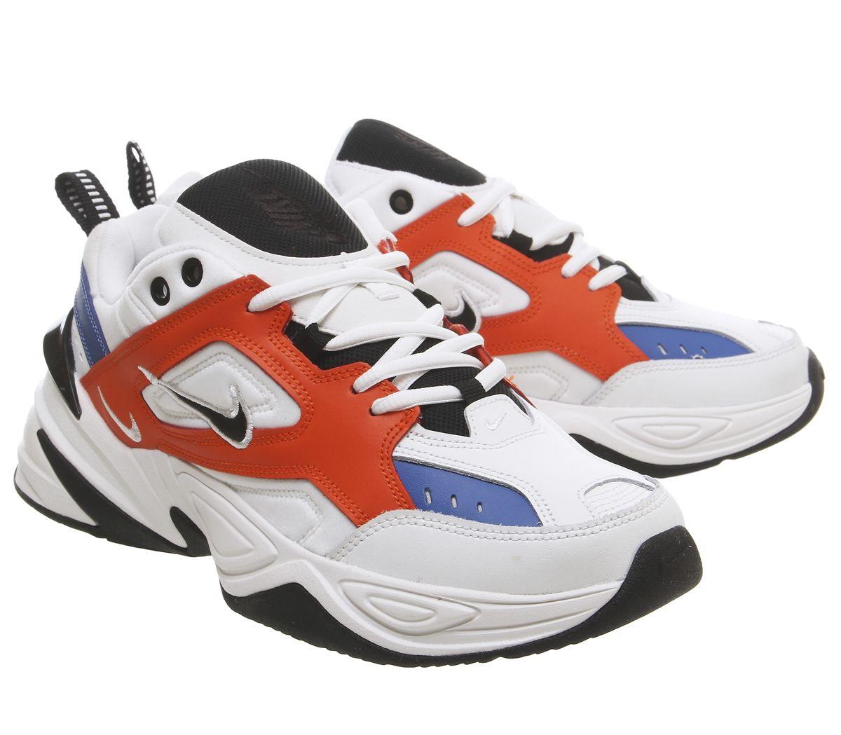 nike m2k tekno white orange blue