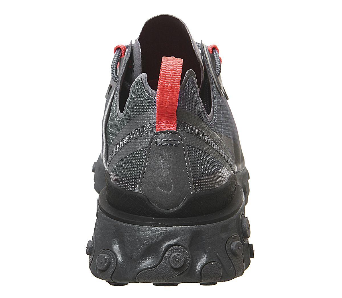 react element 55 trainers dark grey black crimson