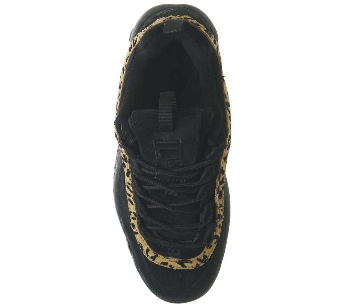 fila disruptor ii trainers black leopard