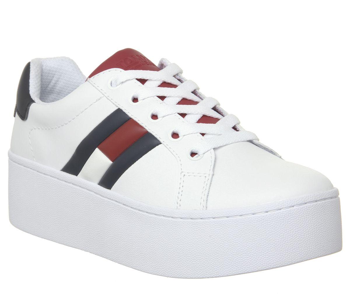 tommy hilfiger white platform sneakers