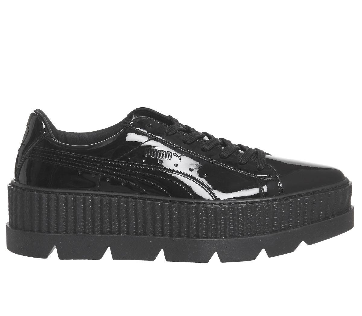 puma fenty pointy creepers black patent