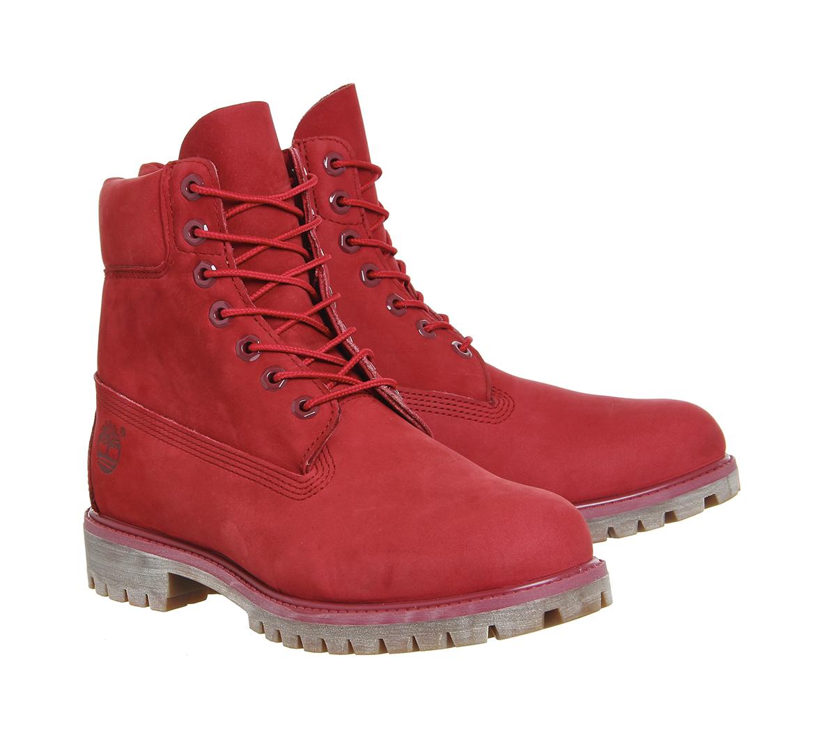 Timberland Leather 6 In Buck Boots in Red Nubuck (Red) for Men - Lyst