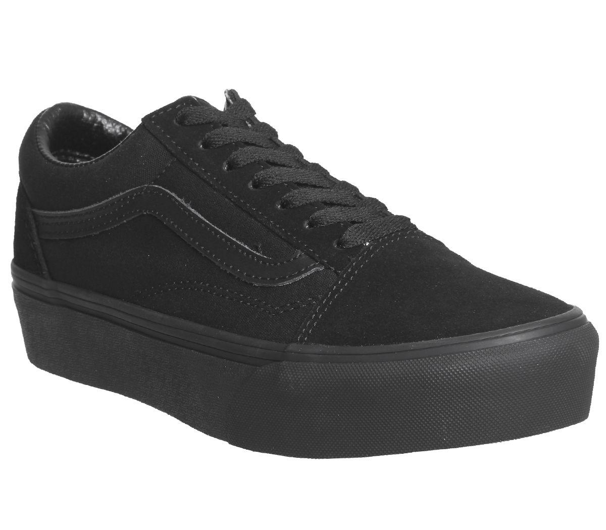 vans old skool platform all black