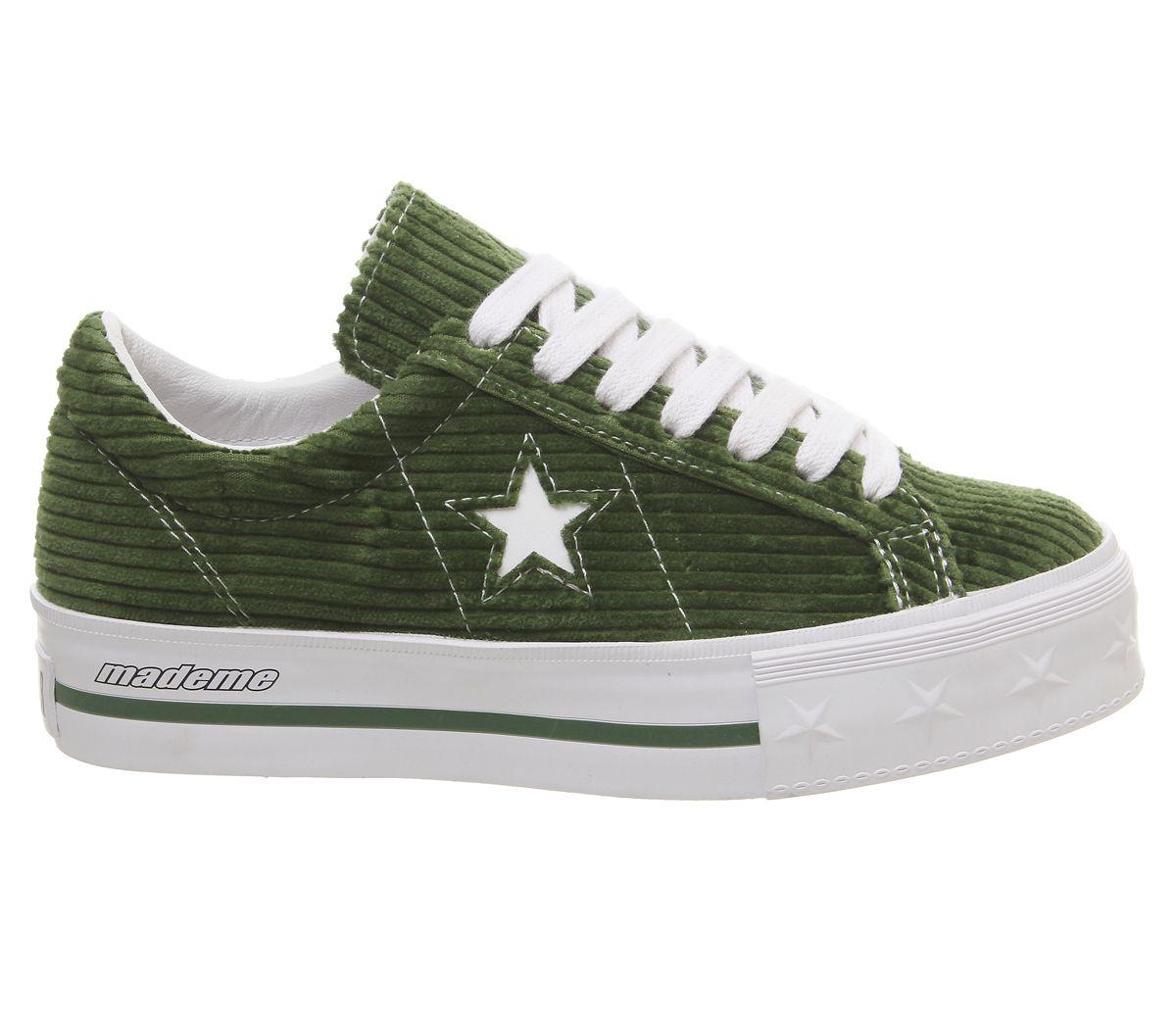 Converse Corduroy One Star Platform Trainers in Green - Lyst