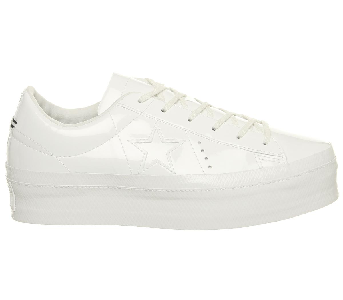 converse one star platform ox vintage white sneakers