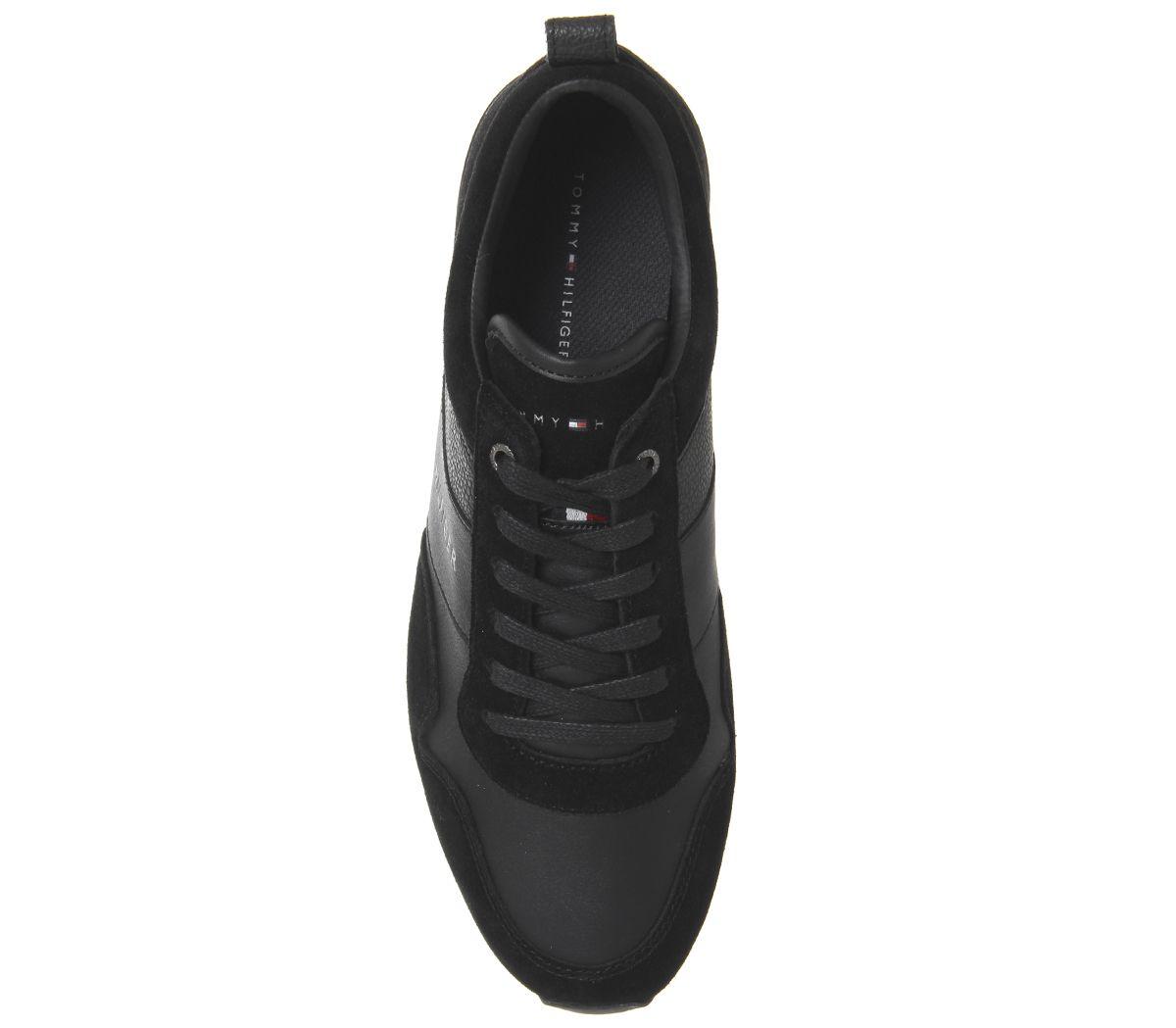 tommy hilfiger iconic leather trainers black