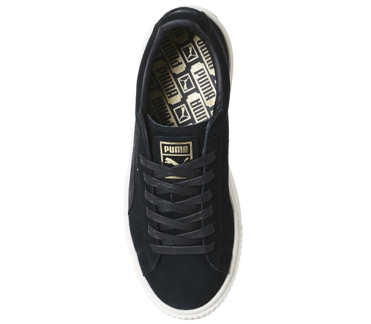 black platform puma trainers