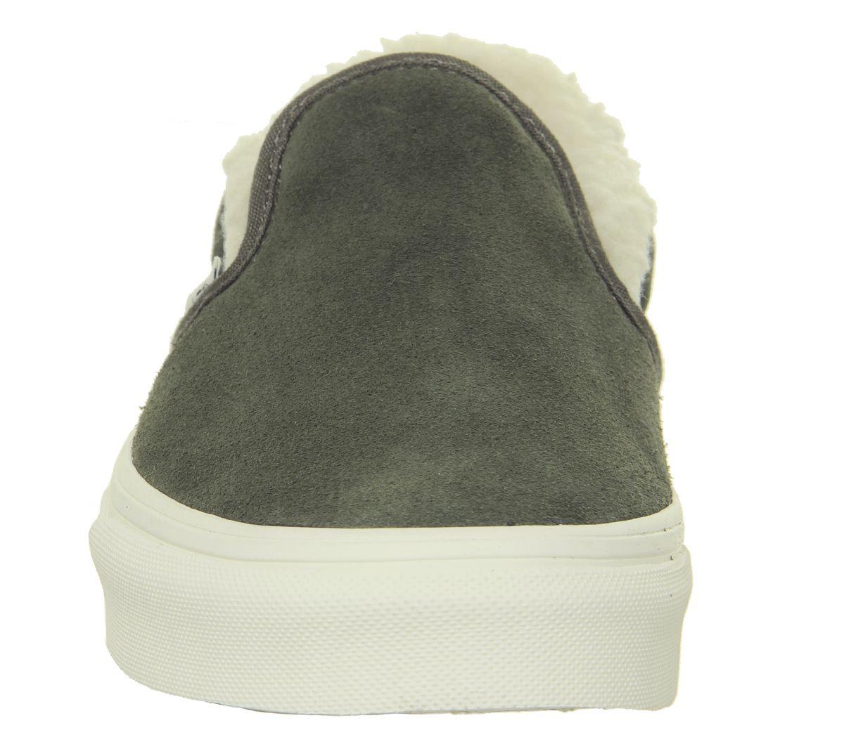 slip on vans olive green