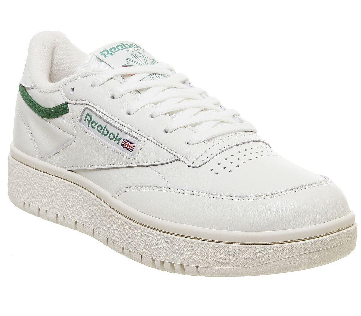 club c double trainers chalk green