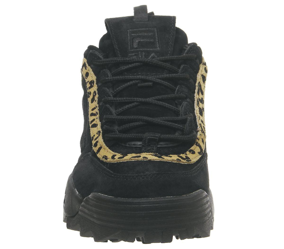 fila disruptor ii trainers black leopard